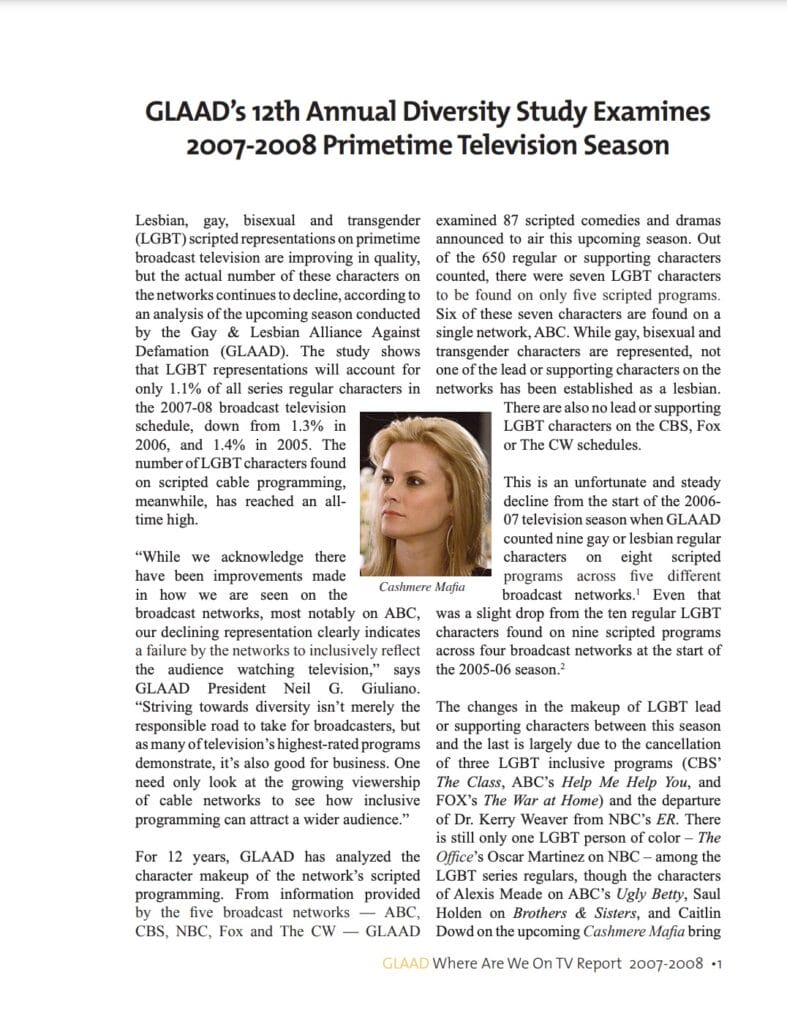 2007-08 Where We Are on TV Report